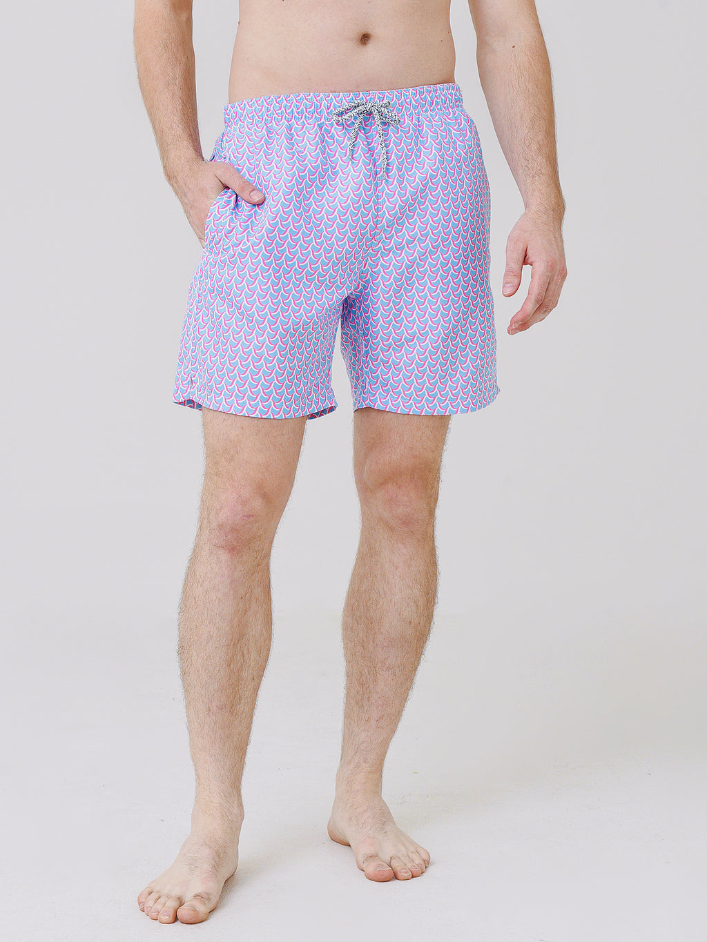 Michael's Swimwear Men's Swirl Print Cyclist Swim Trunk - Saint Bernard