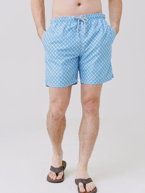 Michael's Swimwear Men's Geo Cyclist Swim Trunk