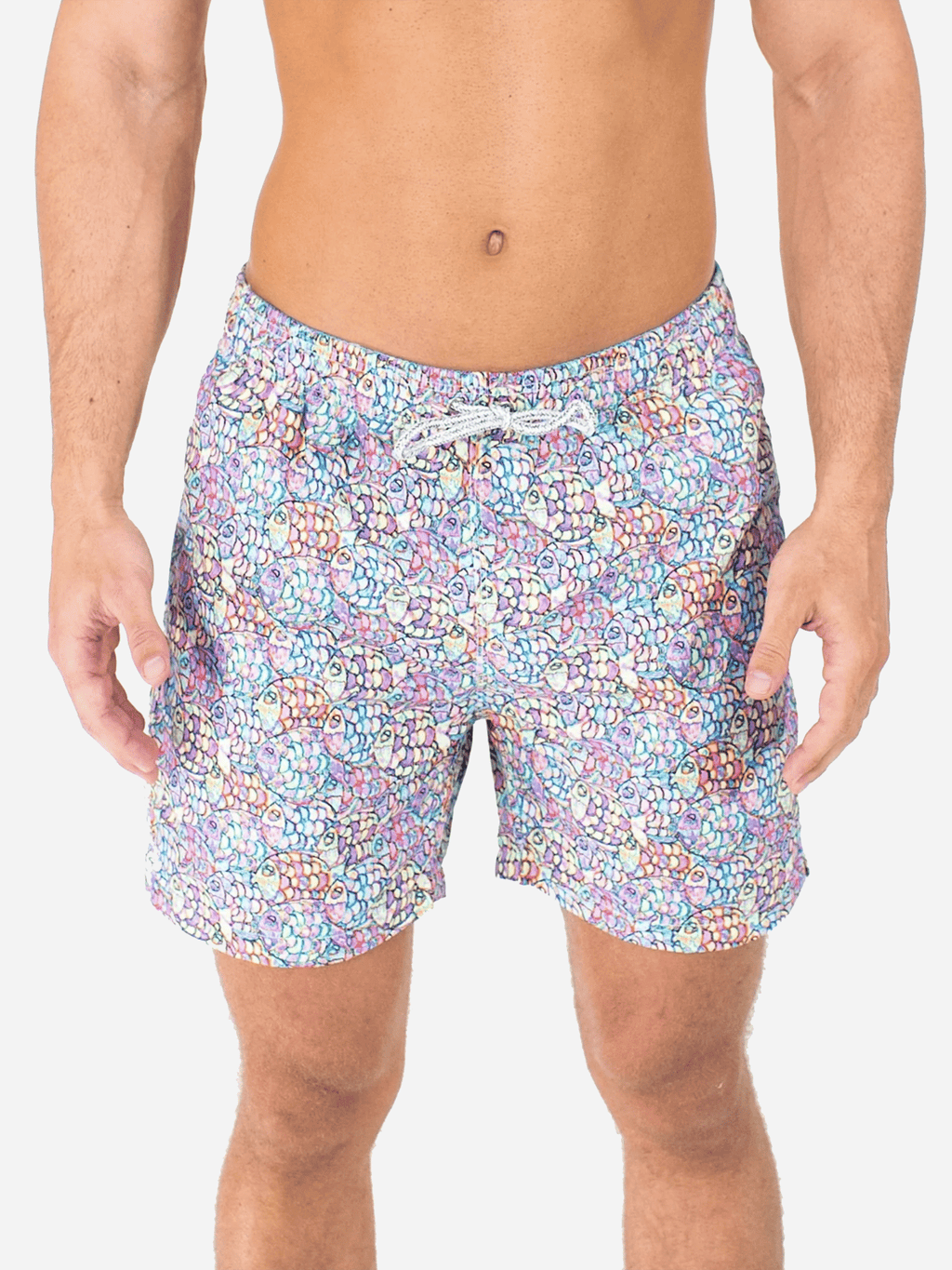 Michaels Swimwear Men's Abstract Fish Swim Trunk - Saint Bernard