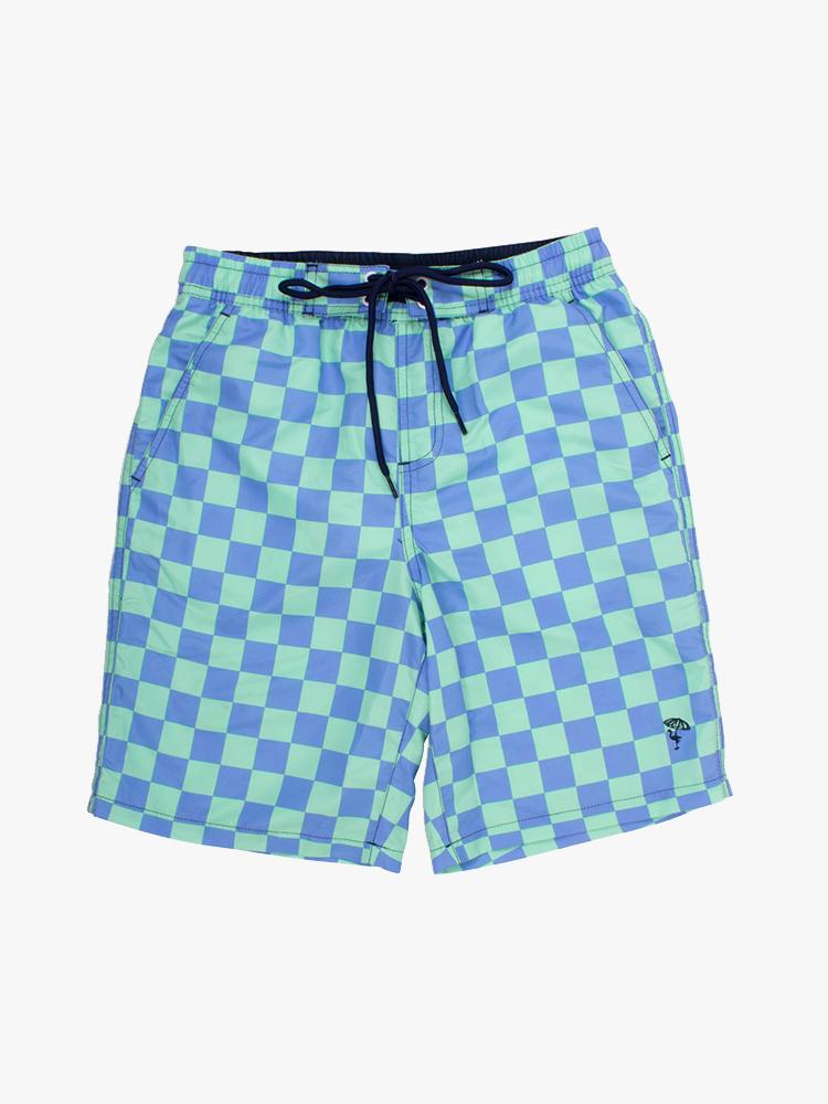 Shade Critter Swim Trunks Checkerboard - Saint Bernard