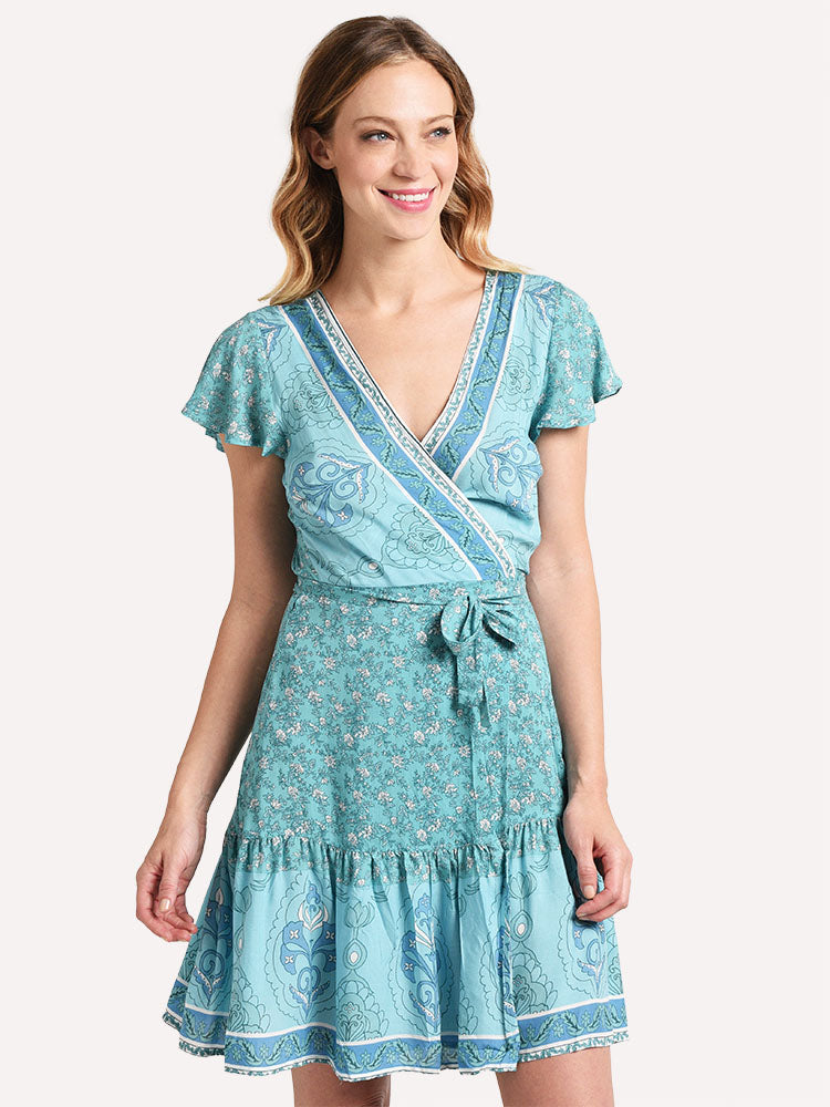 La Ros Waist Tie Wrap Dress - Saint Bernard