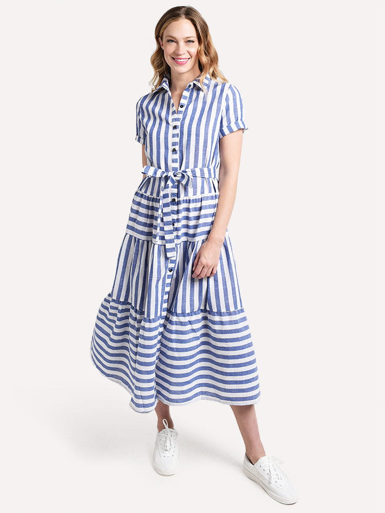 La Ros Button Down Shirt Dress - Saint Bernard