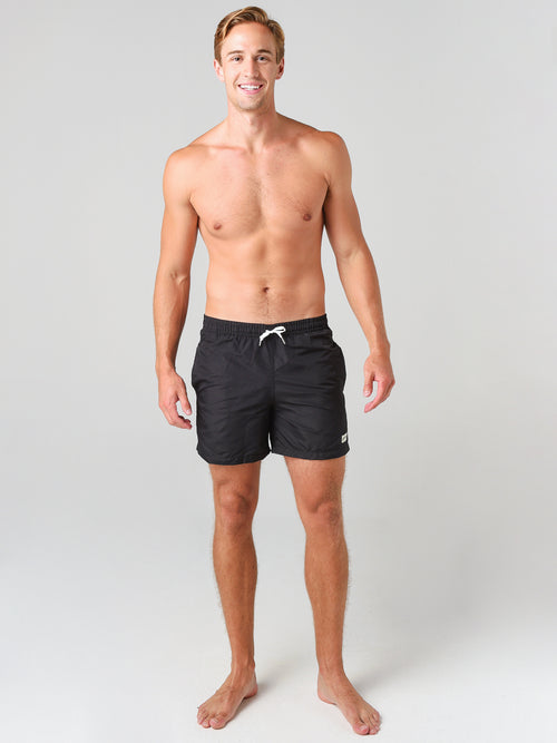 Bather Men's Solid Black Swim Trunk