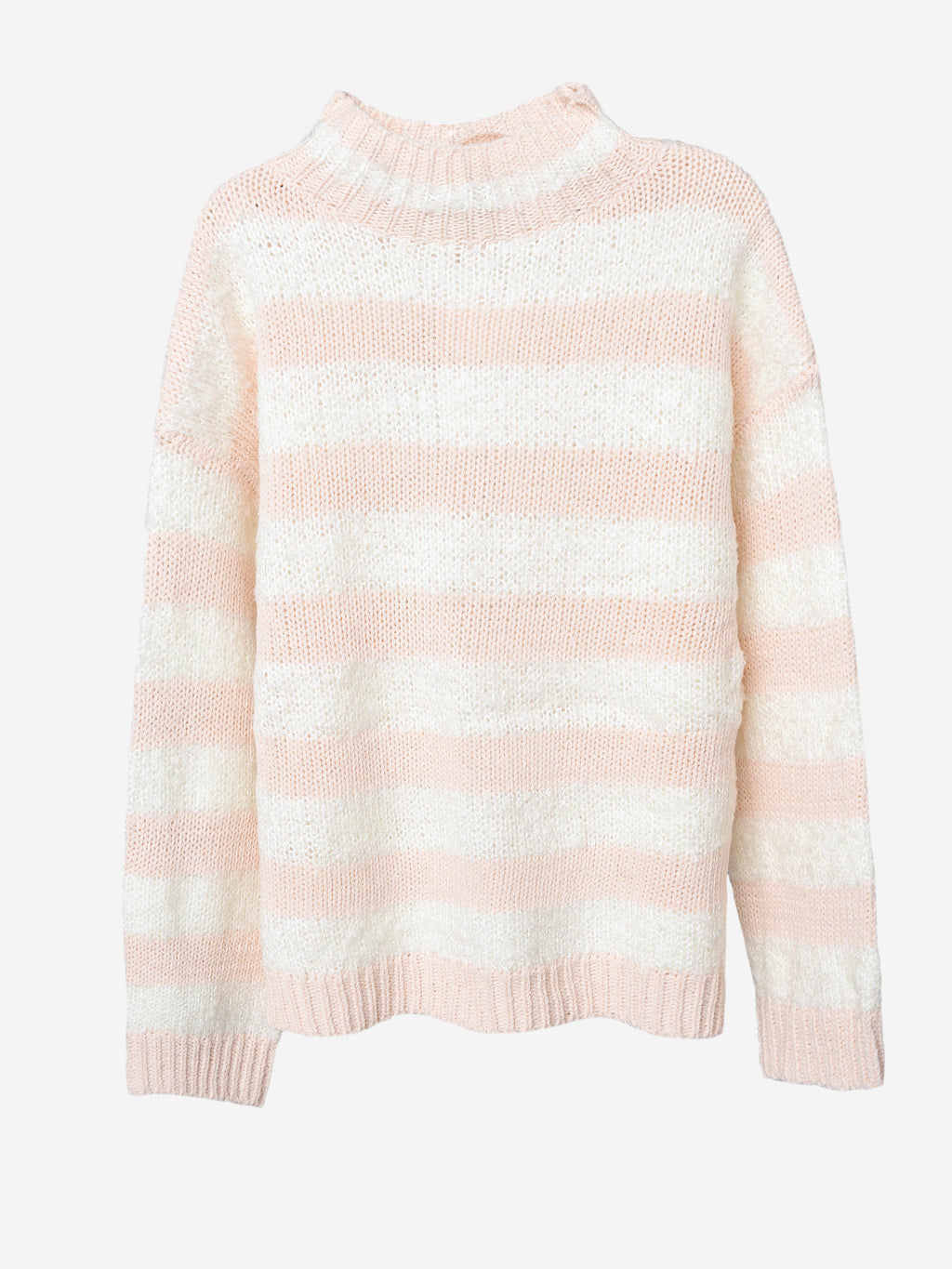 Sadie & Sage Girls' Stripe Mock Neck Sweater - Saint Bernard