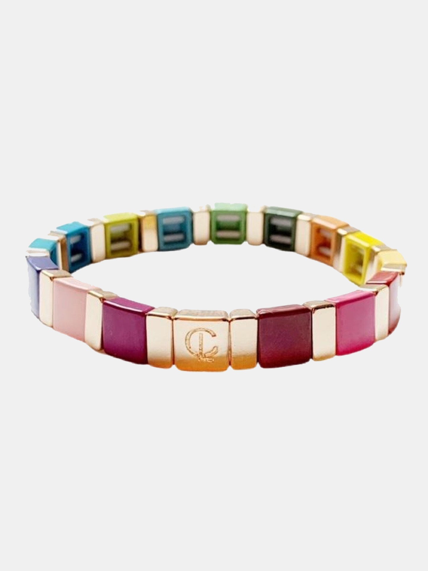 Caryn Lawn Tile Square Rainbow Bracelet