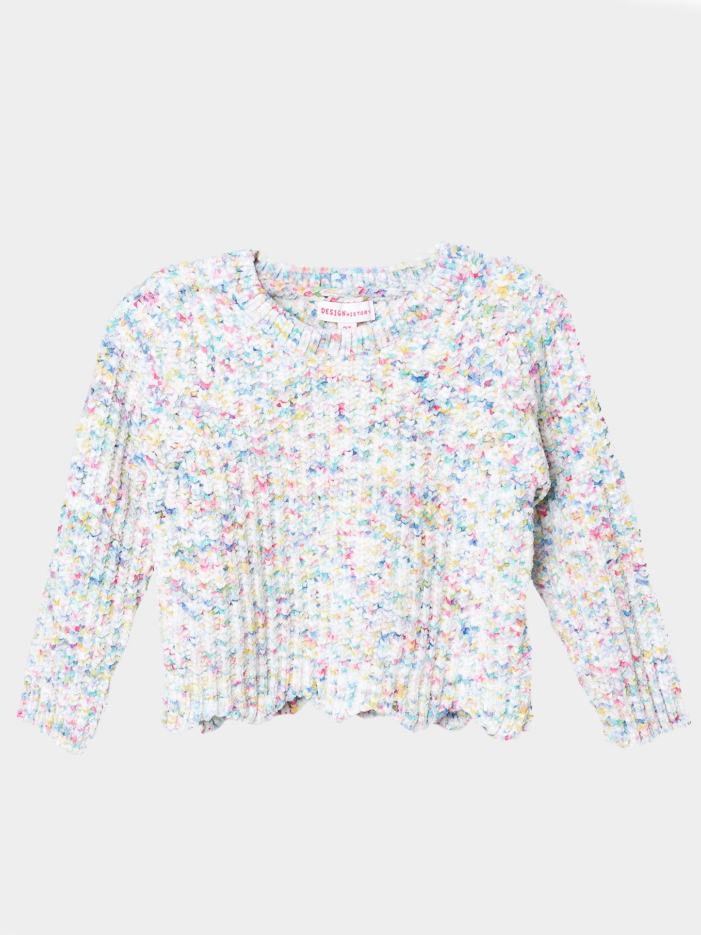 Design History Little Girls' Long Sleeve Cropped Sweater