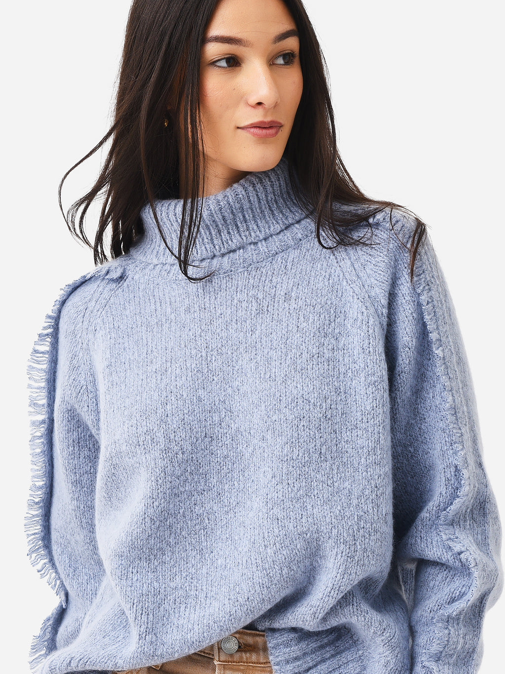 Women’s Brochu Walker Odene Fringe Turtleneck Sweater - Saint Bernard