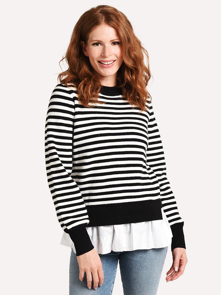 English Factory Women's Twofer Striped Sweater Top