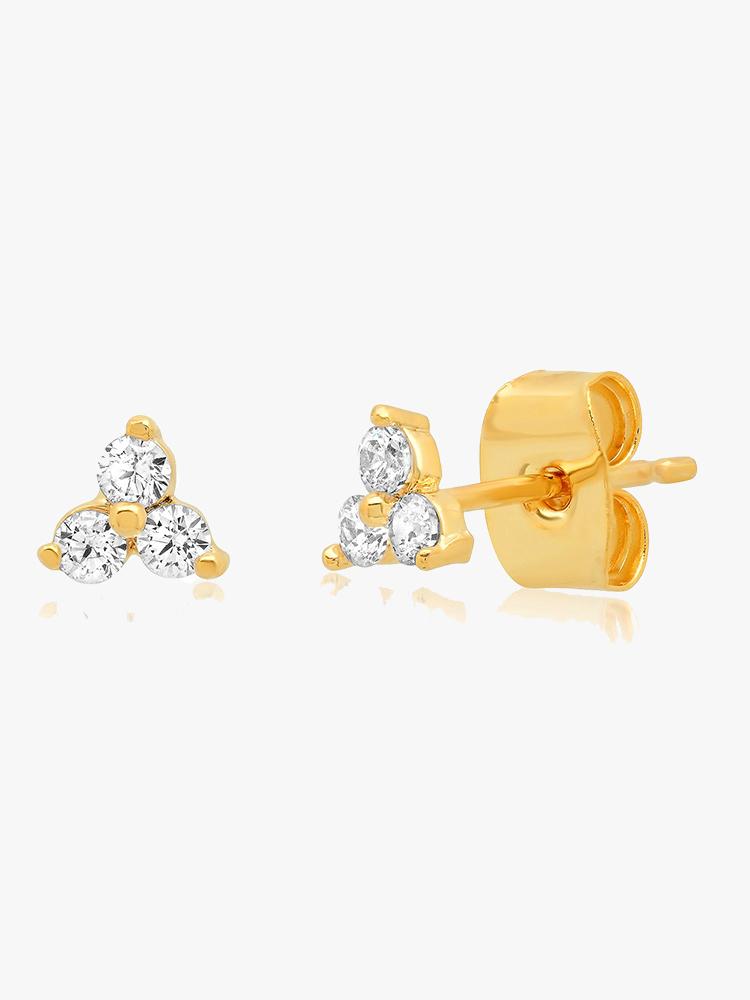 Tai 3 Stone CZ Stud - Saint Bernard