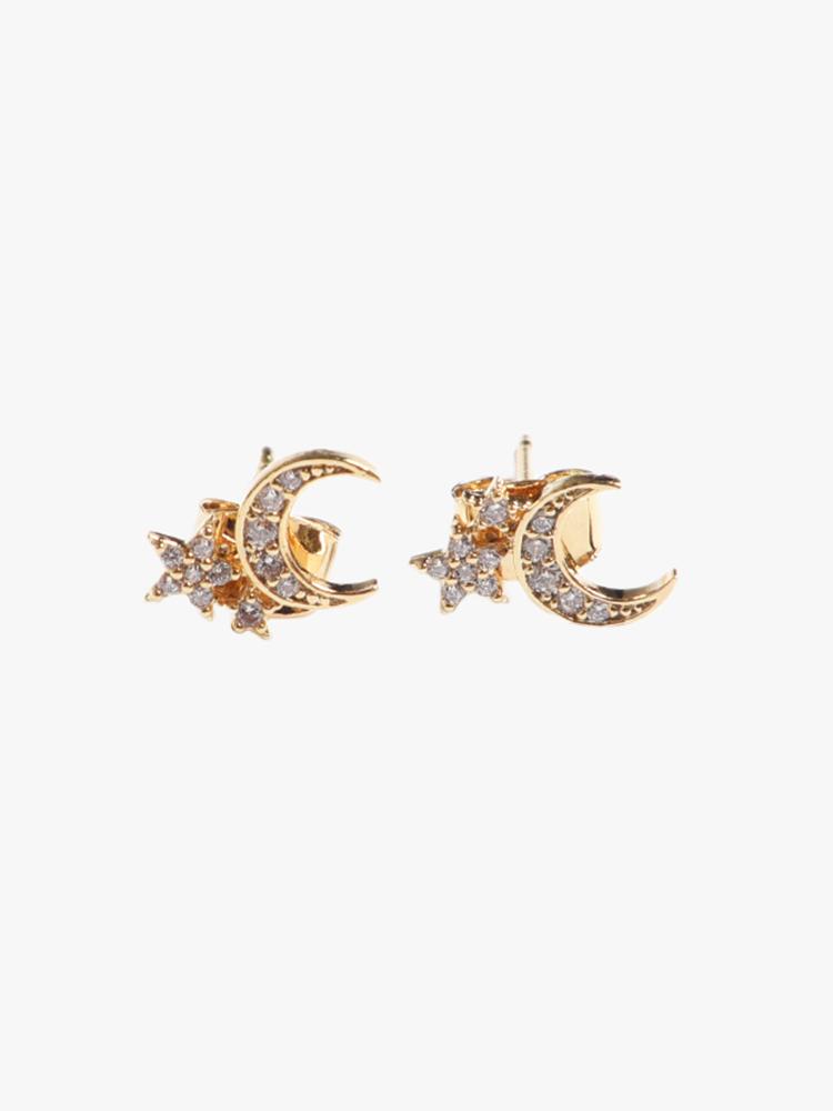 Tai Two Star Moon Stud Earring - Saint Bernard