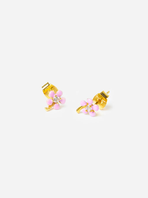 TAI Enamel Flower Stud Earrings