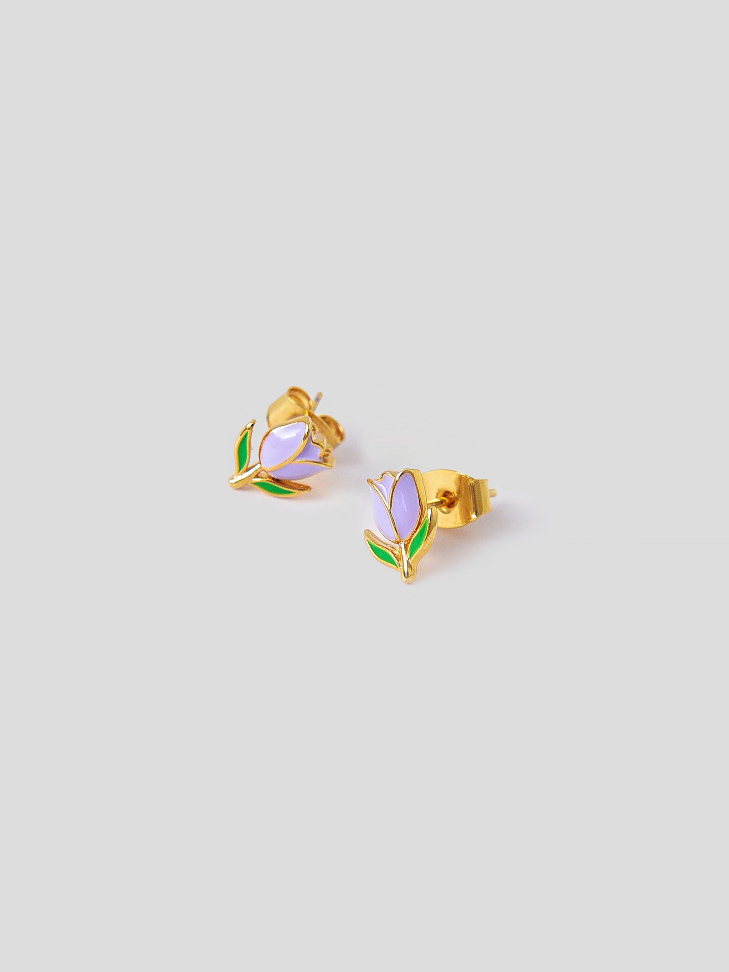 TAI Women's Enamel Tulip Flower Stud Earrings