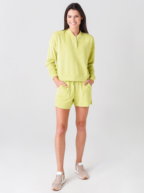 DONNI. Women's Terry Henley Sweatshirt