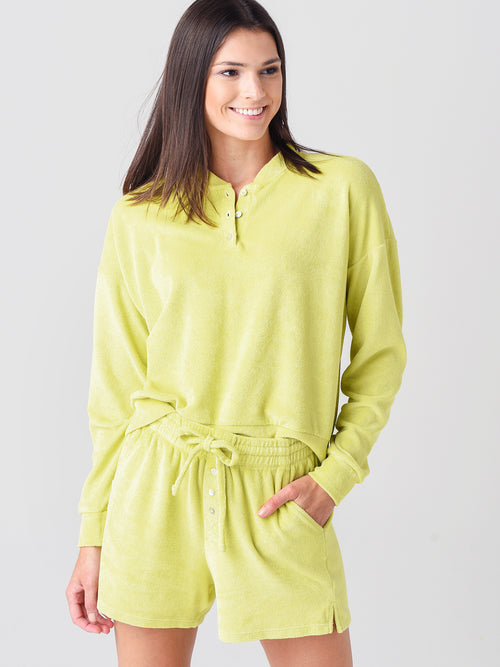 DONNI. Women's Terry Henley Sweatshirt