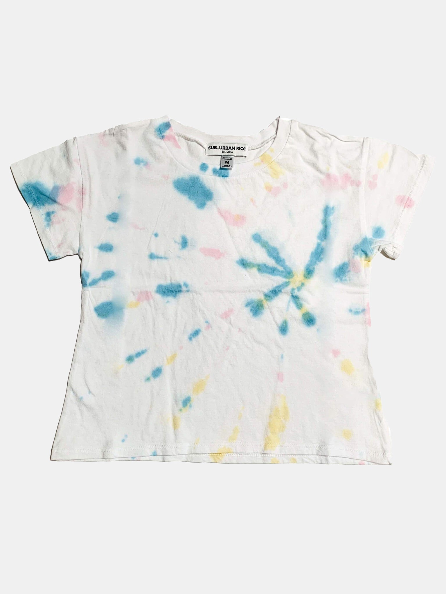 Sub_Urban Riot Girls' Rainbow Tie-Dye Crop Tee - Saint Bernard