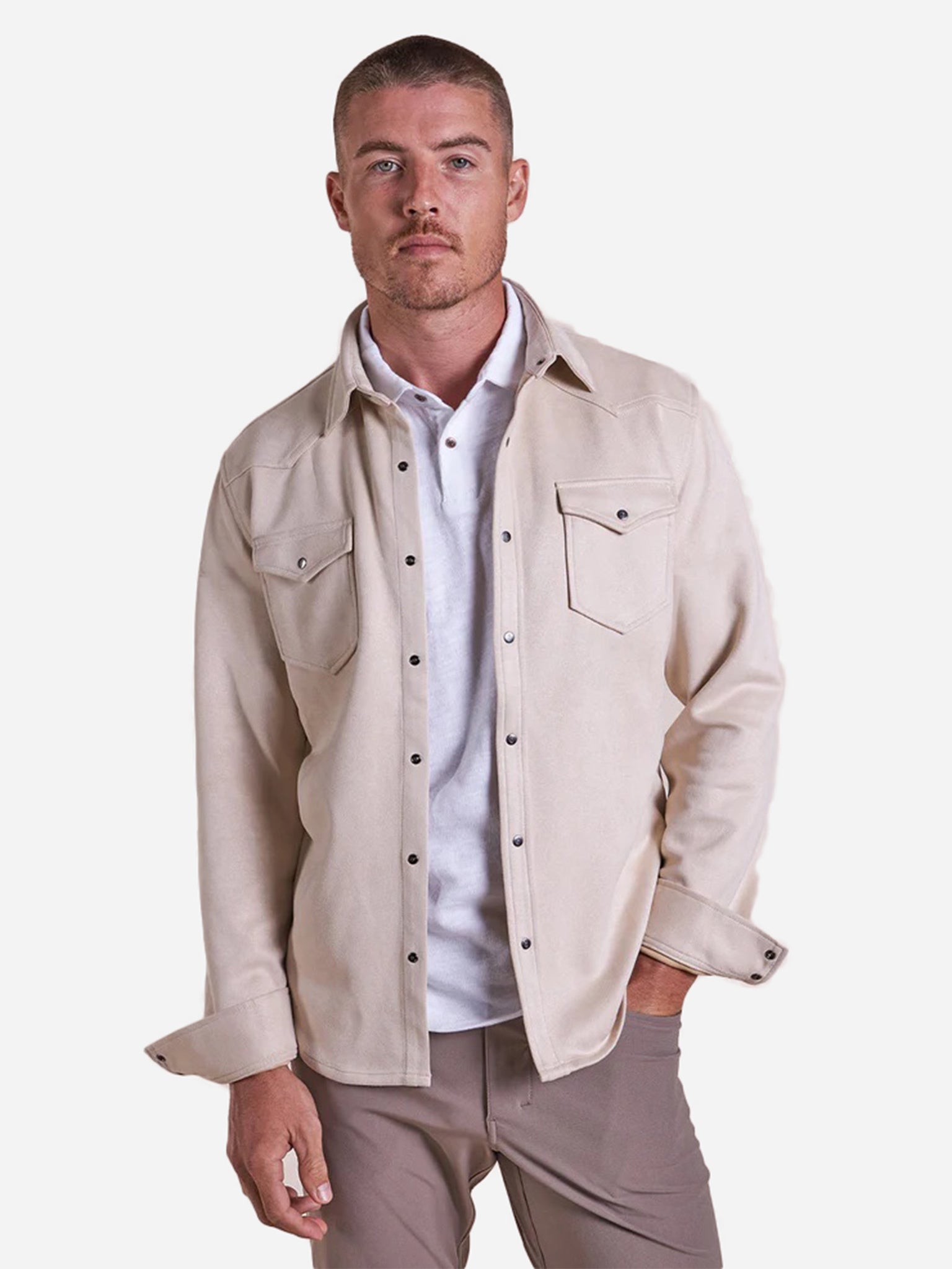 R51 Men's The Wyatt French Terry Shirt Jacket - Saint Bernard
