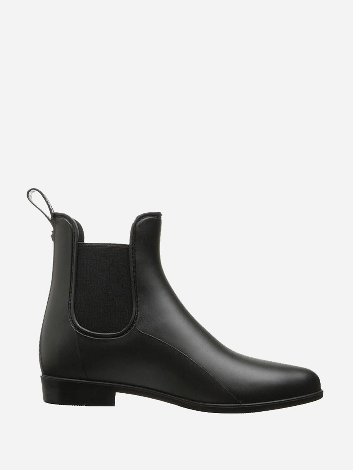 Sam Edelman Tinsley black matte Chelsea rain boot side view
