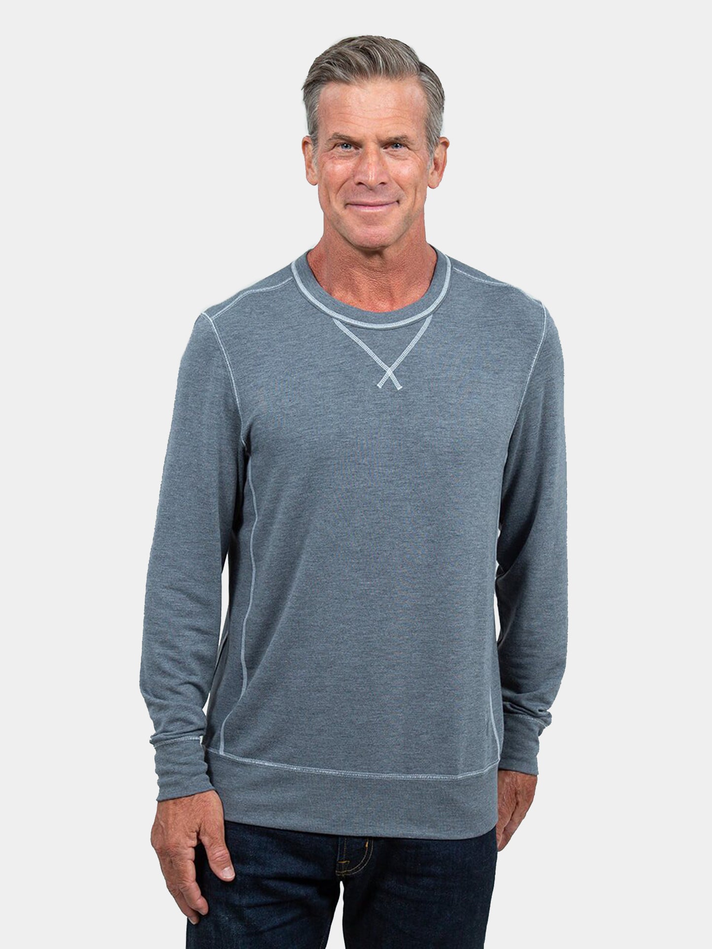 Toes On The Nose Men's Sea Silk Growler Long Sleeve Crew Tee - Saint Bernard