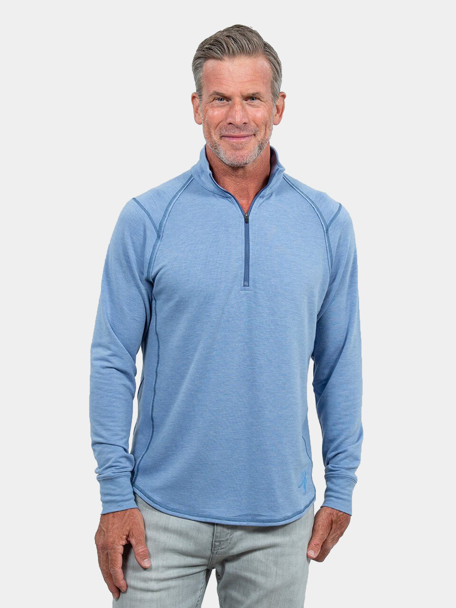 Toes On The Nose Men's Barrel Sea Silk Long Sleeve Raglan Half-Zip Pullover Sweater - Saint Bernard