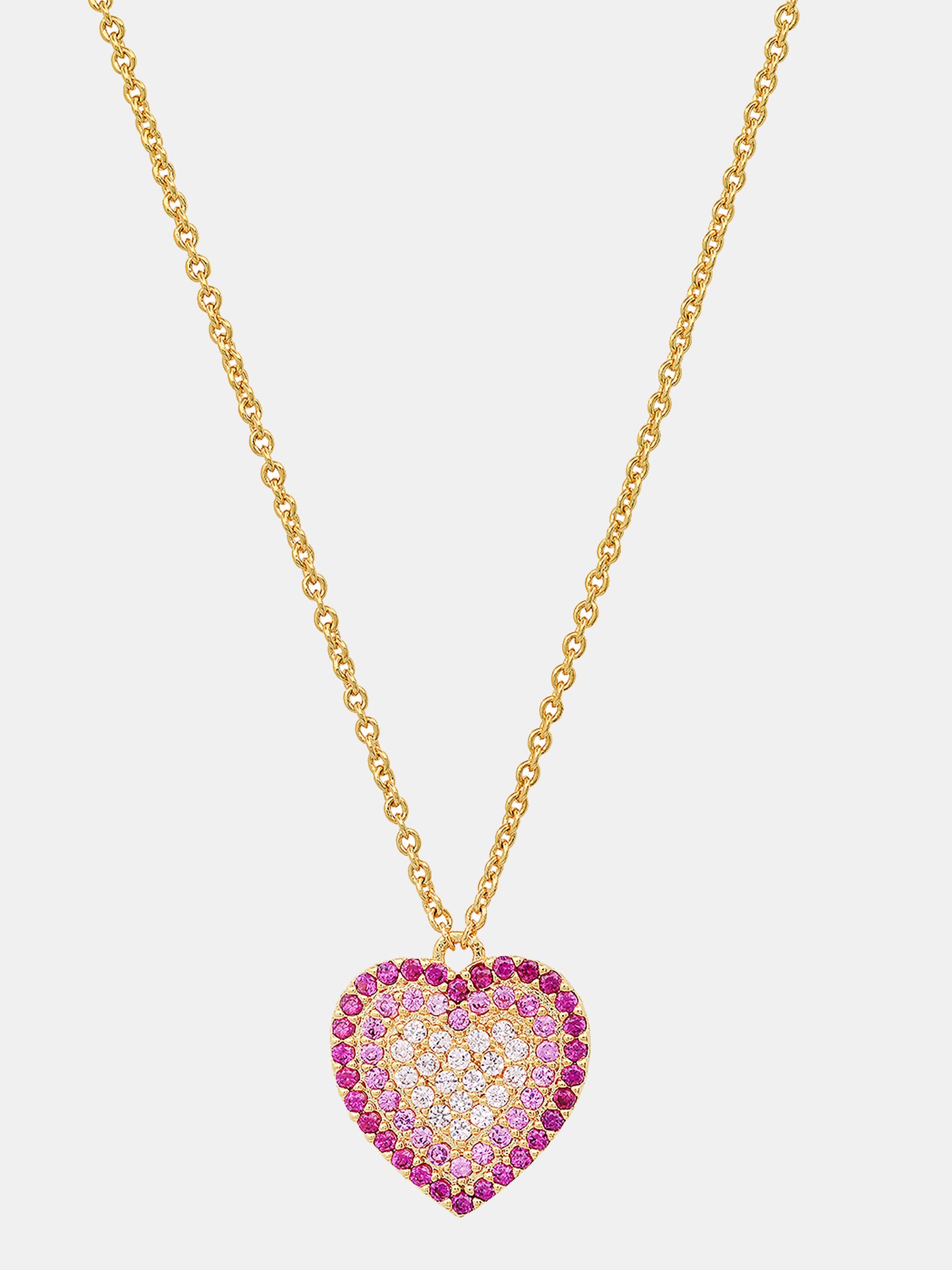 Tai Gold Simple Chain Necklace with Red Pave Heart