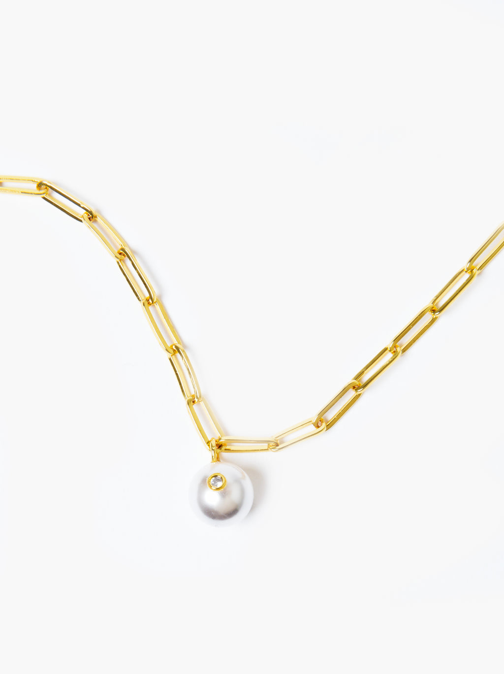 TAI Women's Chain Link Pearl Ball Accent Necklace - Saint Bernard