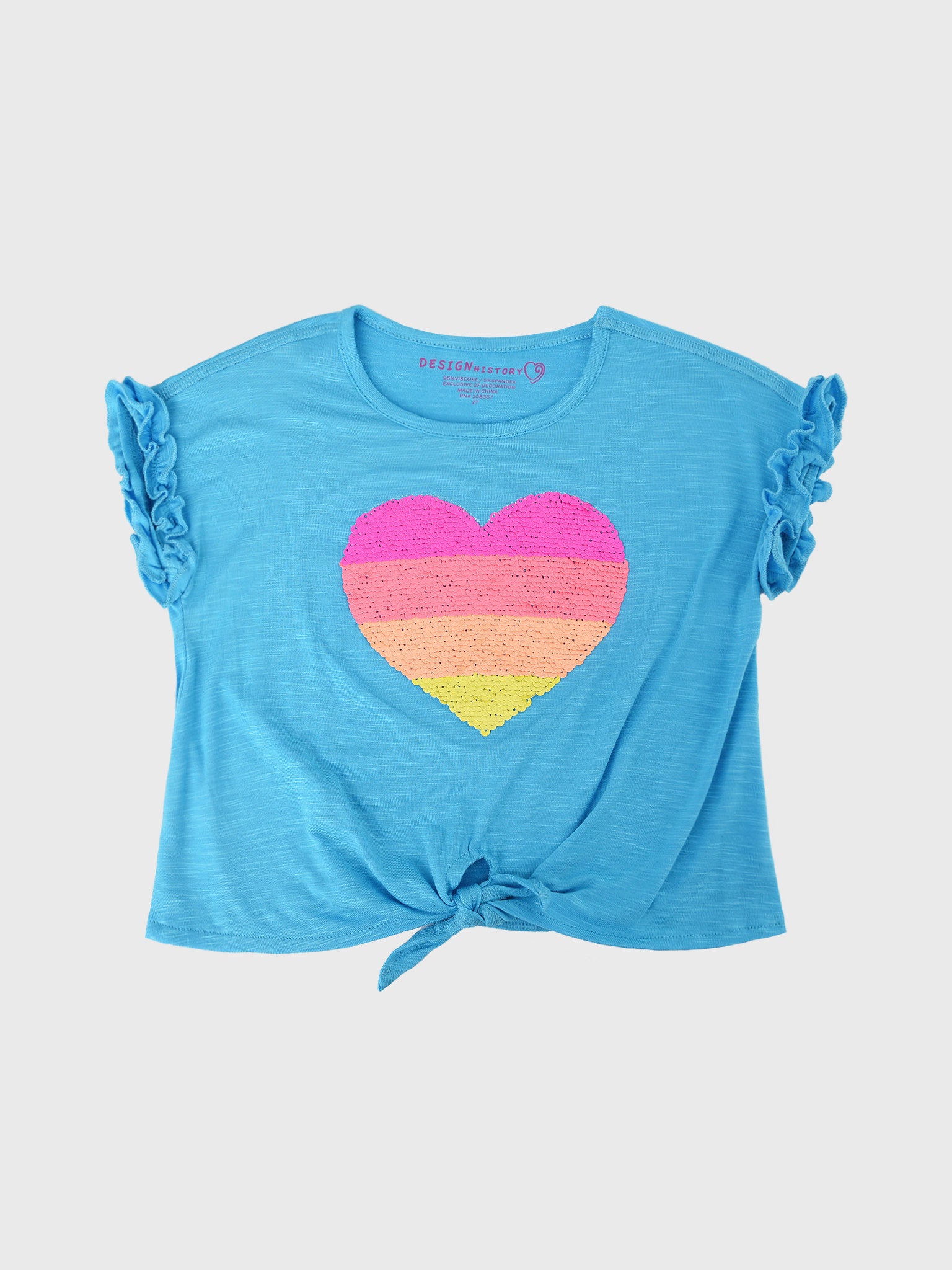 Design history Little Girls' Heart Short Sleeve Top - Saint Bernard