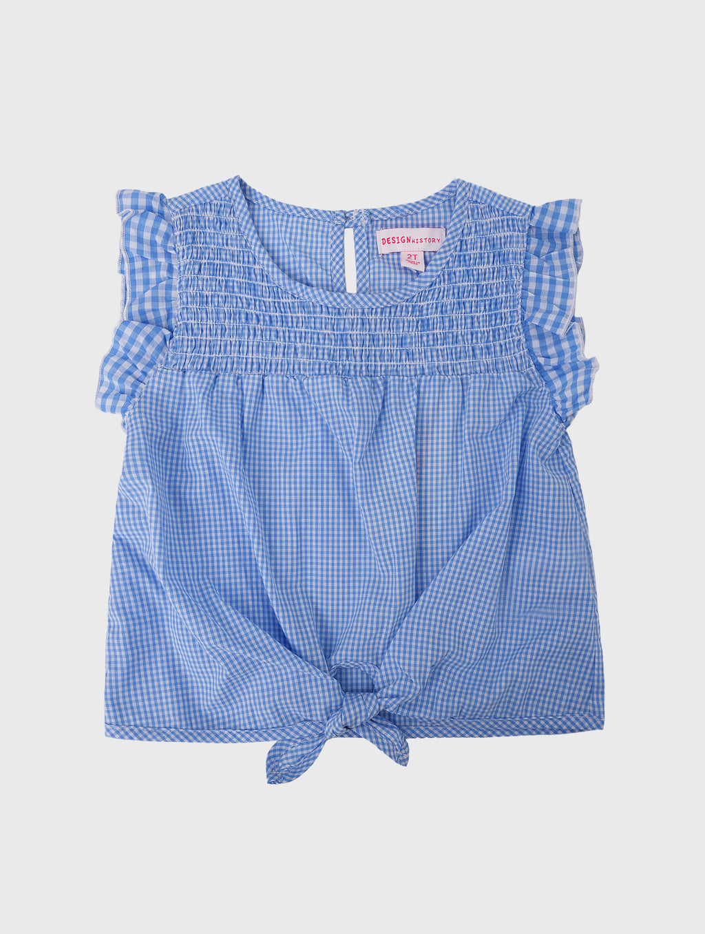 Design History Girls' Gingham Cap Sleeve Top - Saint Bernard