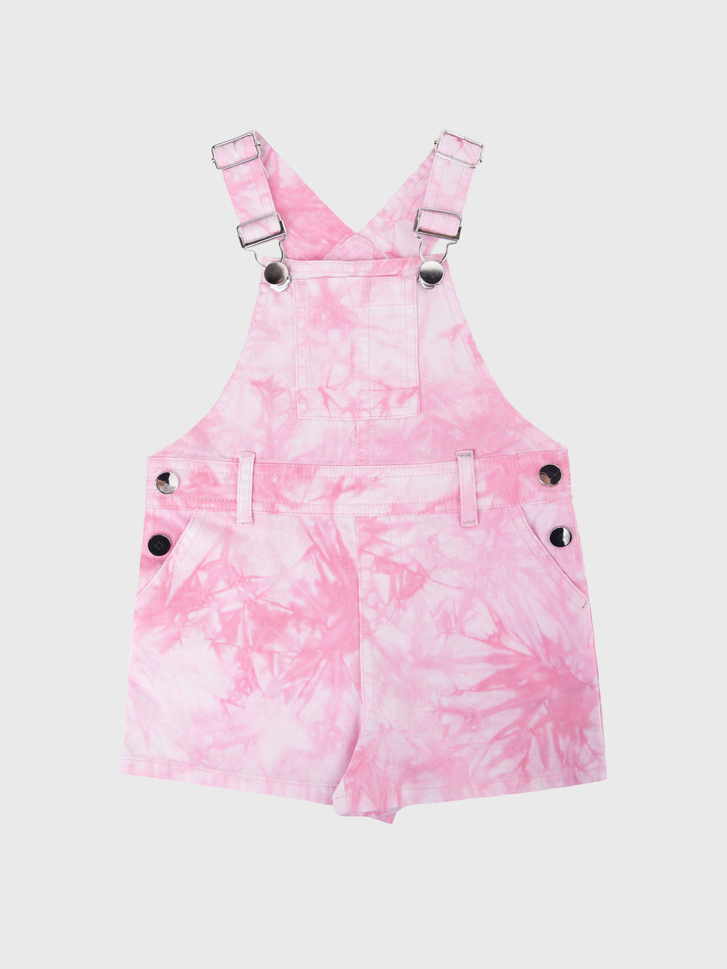 Design History Little Girls' Tie-Dye Overall Short - Saint Bernard