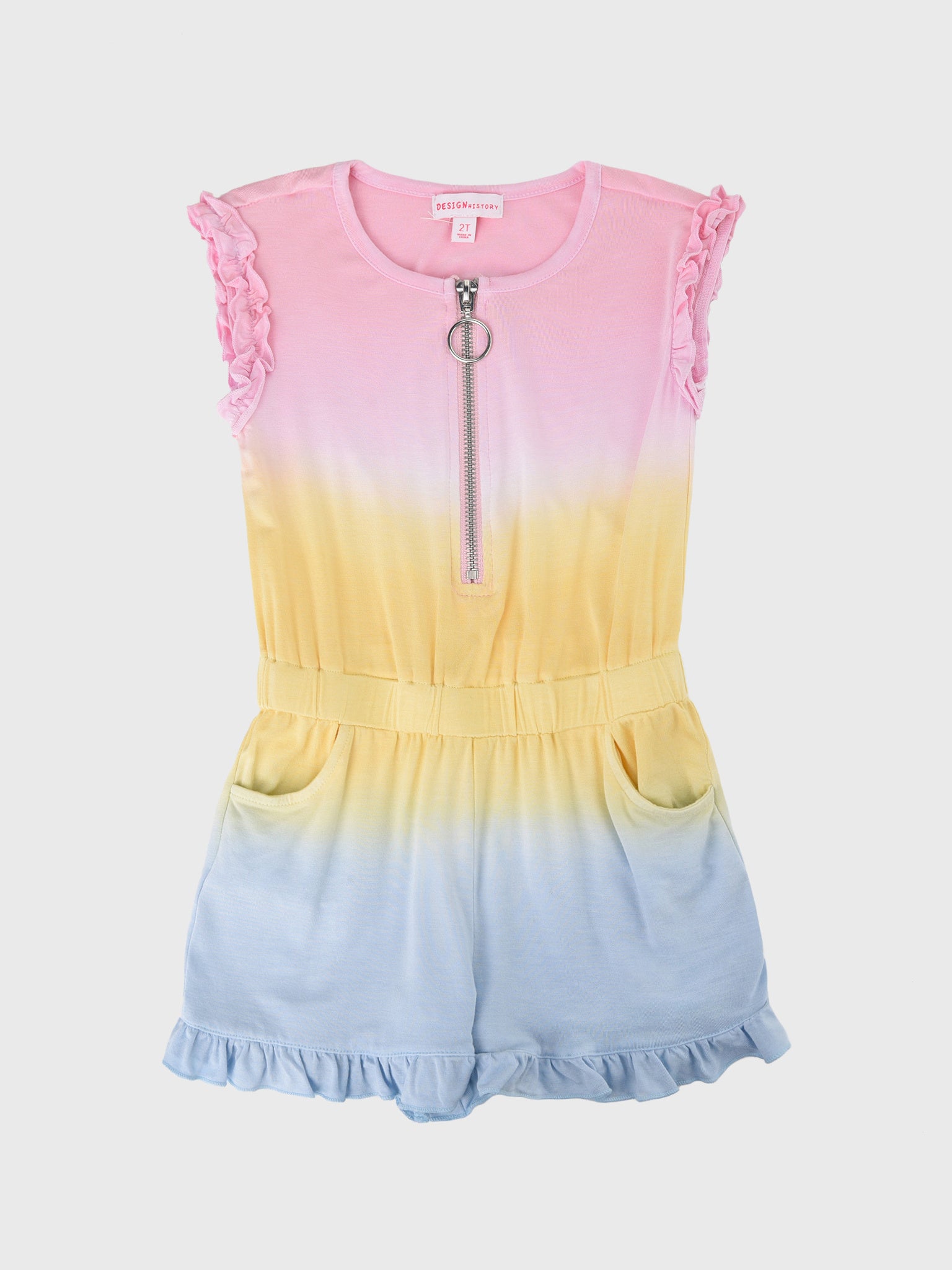 Design History Little Girls' Short Sleeve Romper - Saint Bernard