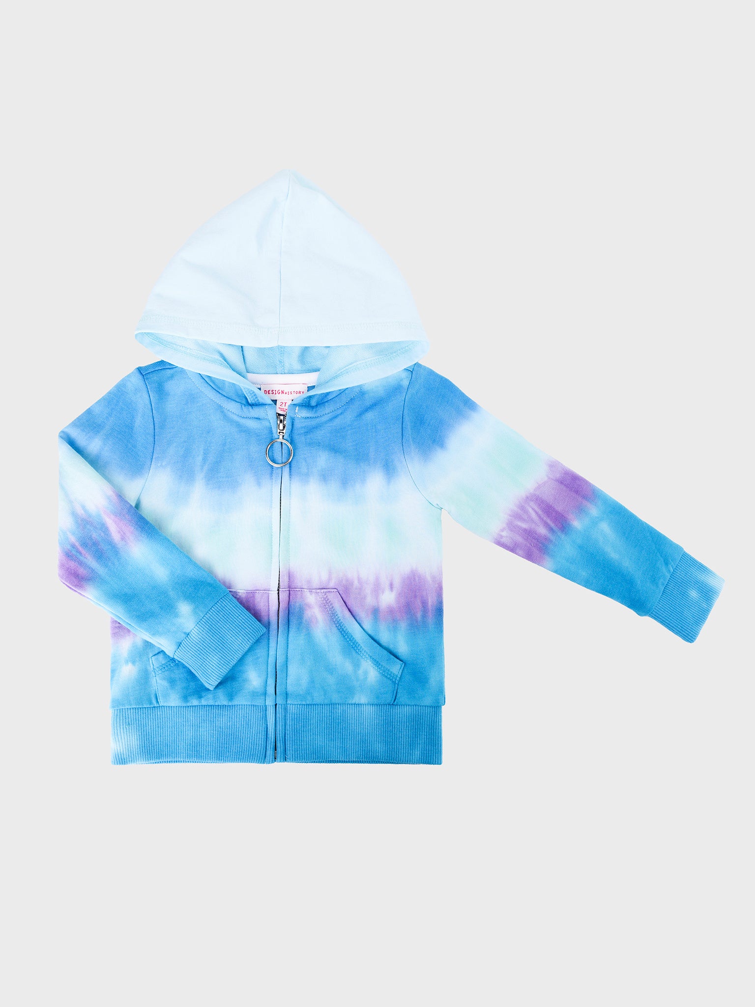 Design History Little Girls' Tie-Dye Long Sleeve Hoodie - Saint Bernard