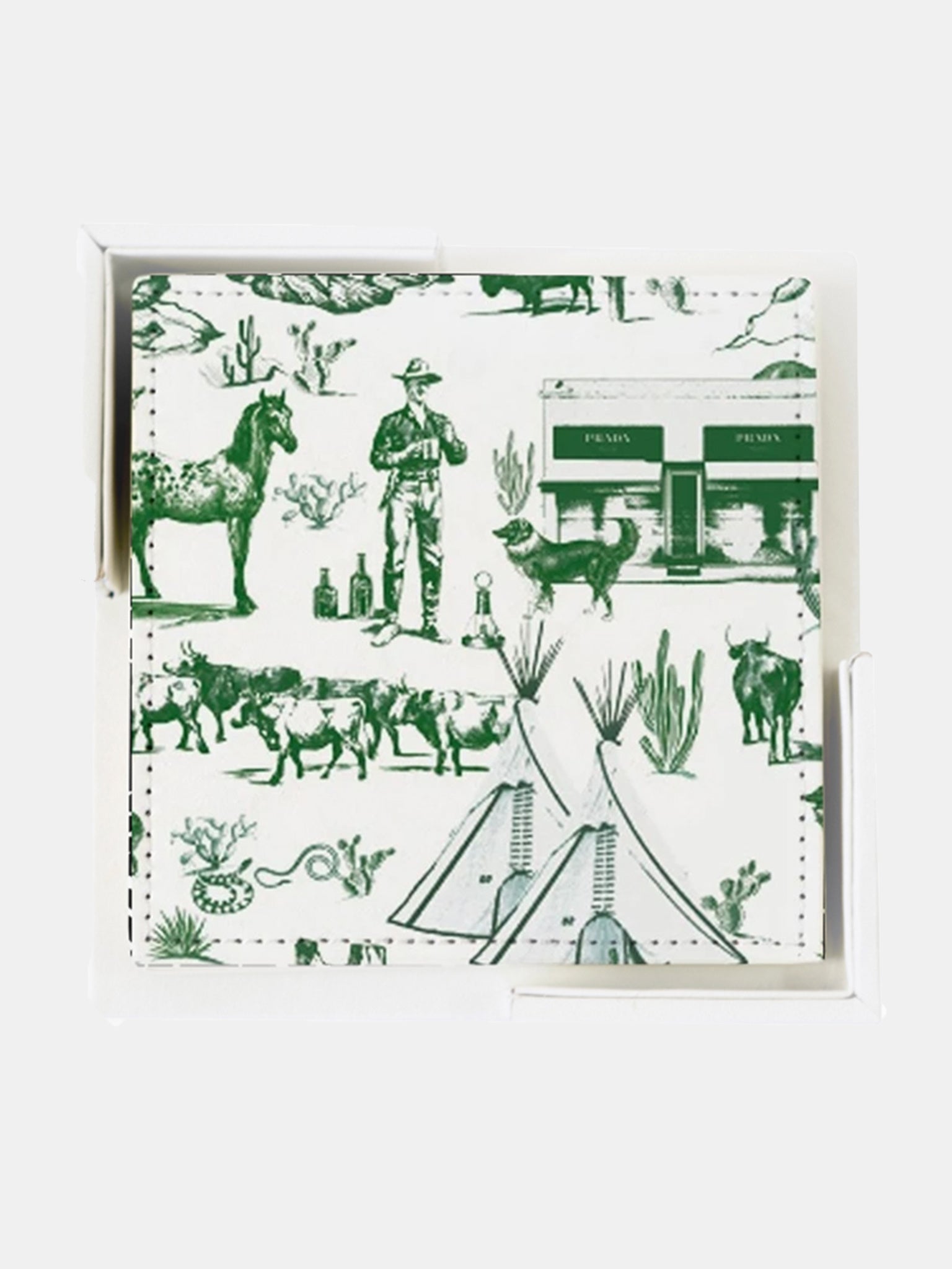 Katie Kime Toile Coaster Set - Saint Bernard