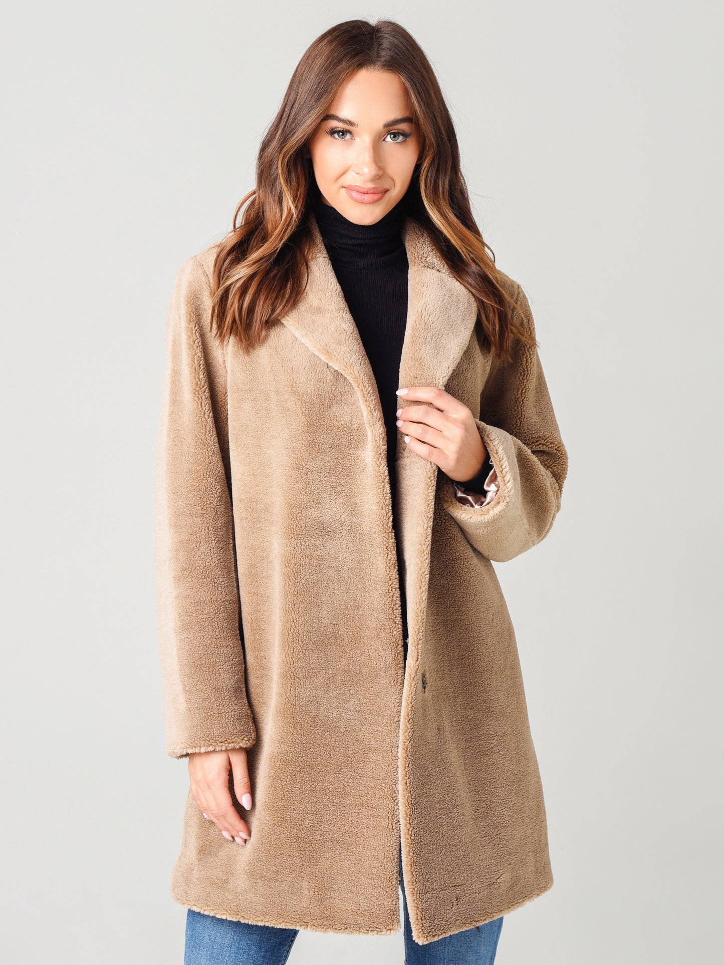 Velvet Trishelle Lux Sherpa Long Jacket - Saint Bernard