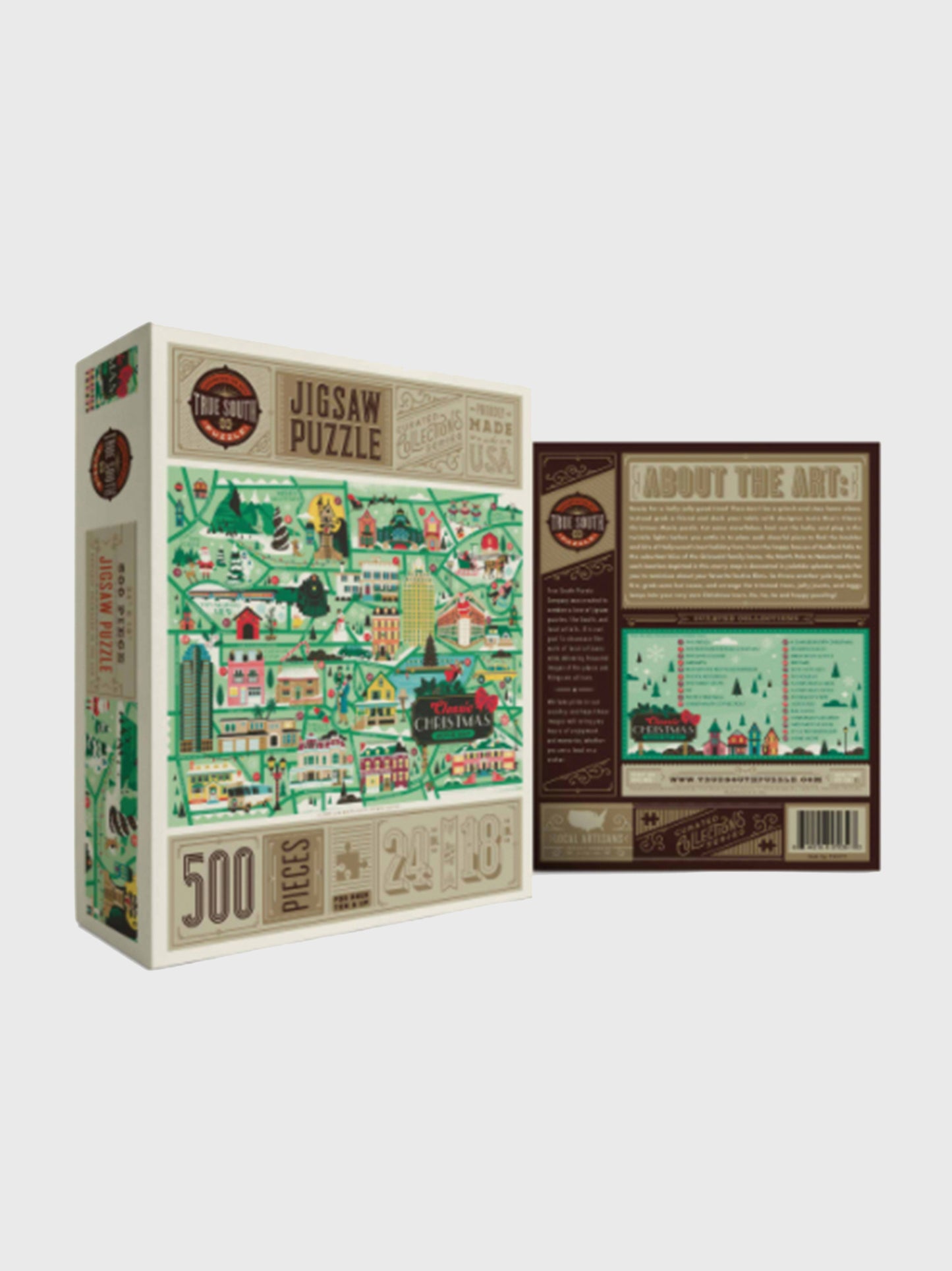 True South Classic Christmas Movie Map Puzzle - Saint Bernard