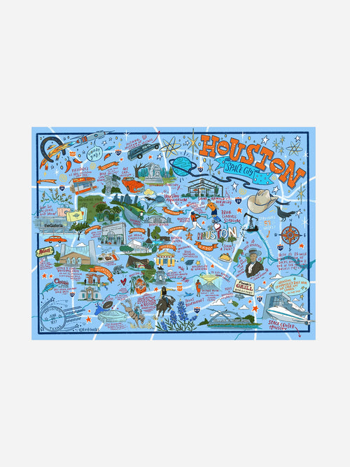 True South Puzzle Houston Illustrated Jigsaw Puzzle