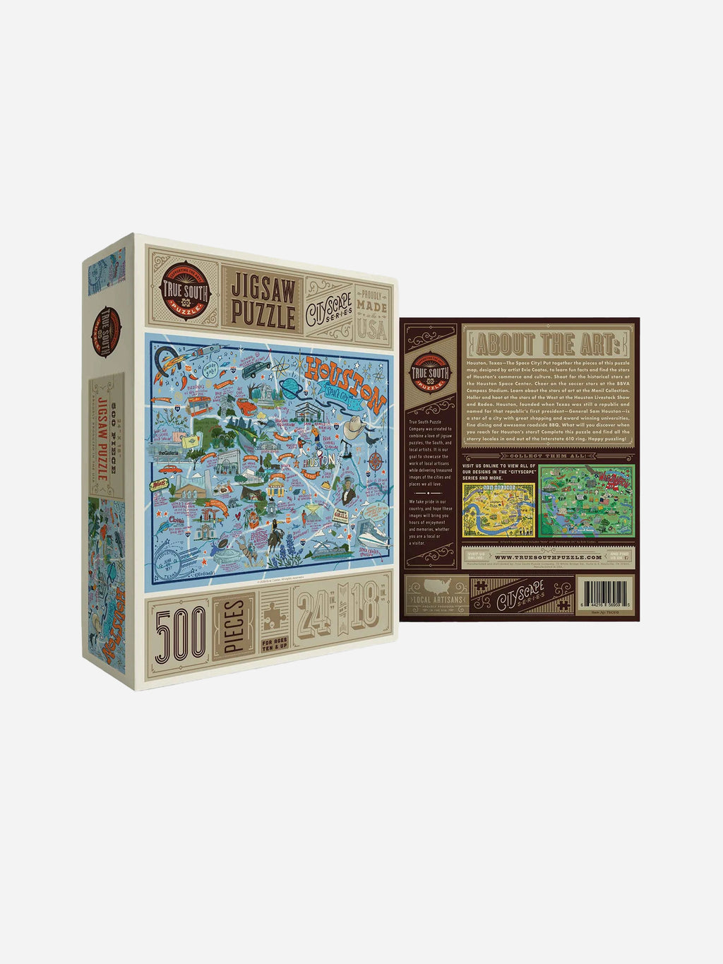 True South Puzzle Houston Illustrated Jigsaw Puzzle - Saint Bernard