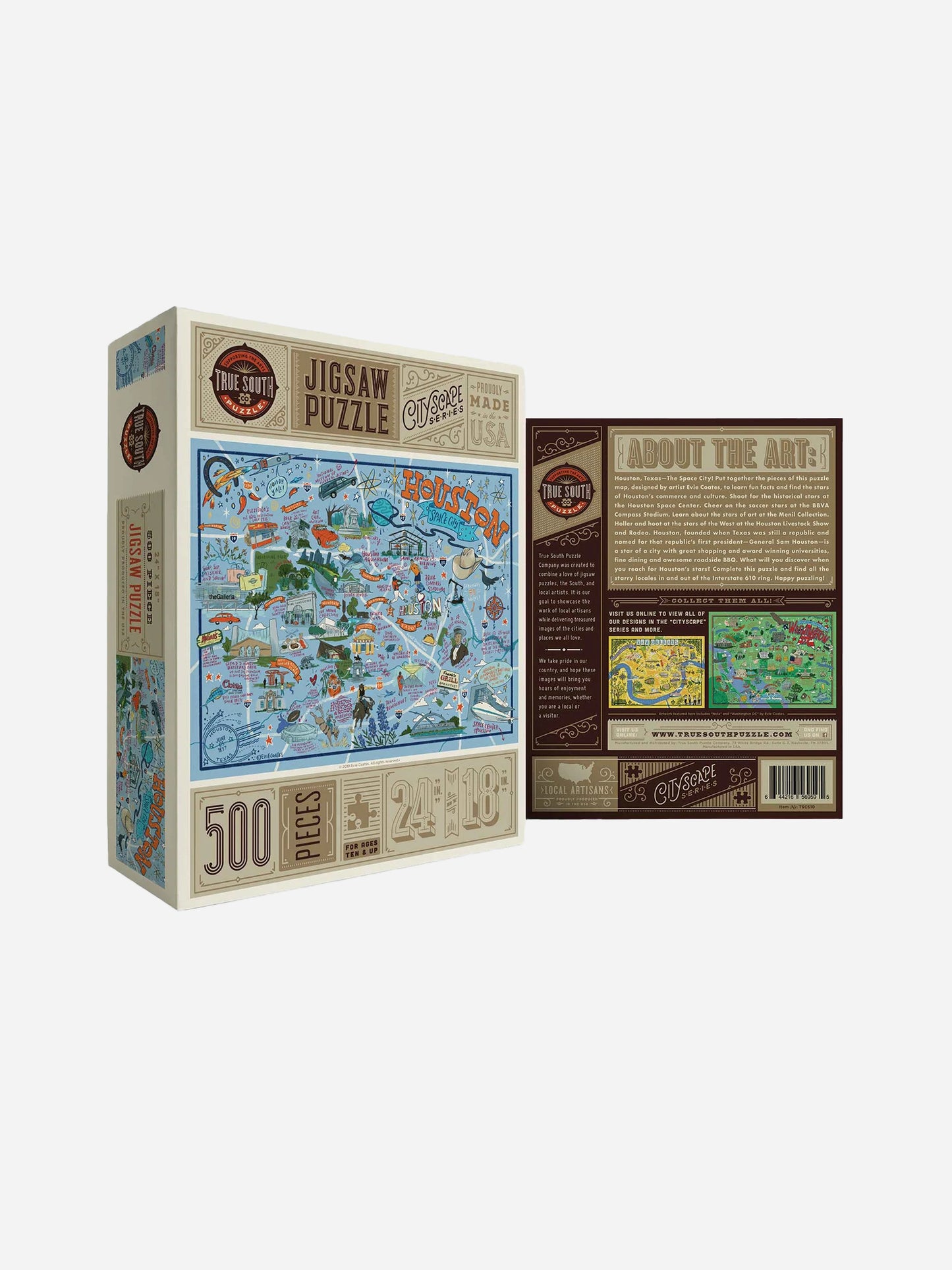 True South Puzzle Houston Illustrated Jigsaw Puzzle - Saint Bernard