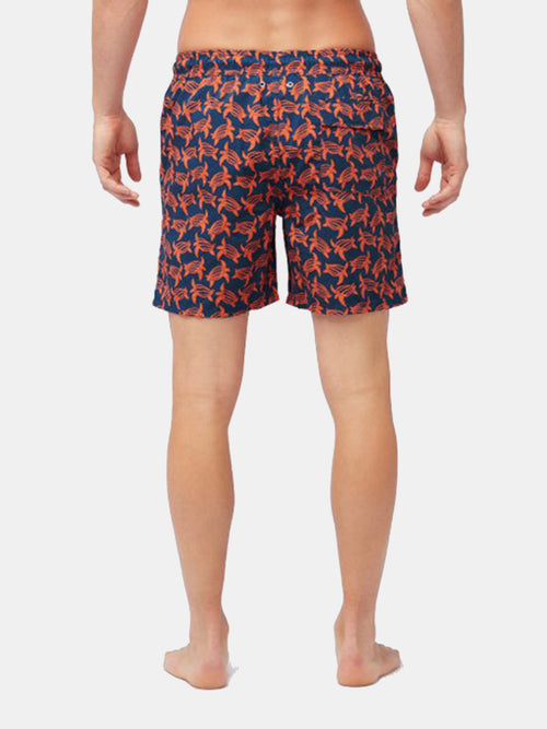 Tom & Teddy Men's Navy & Orange Turtles Swim Trunk