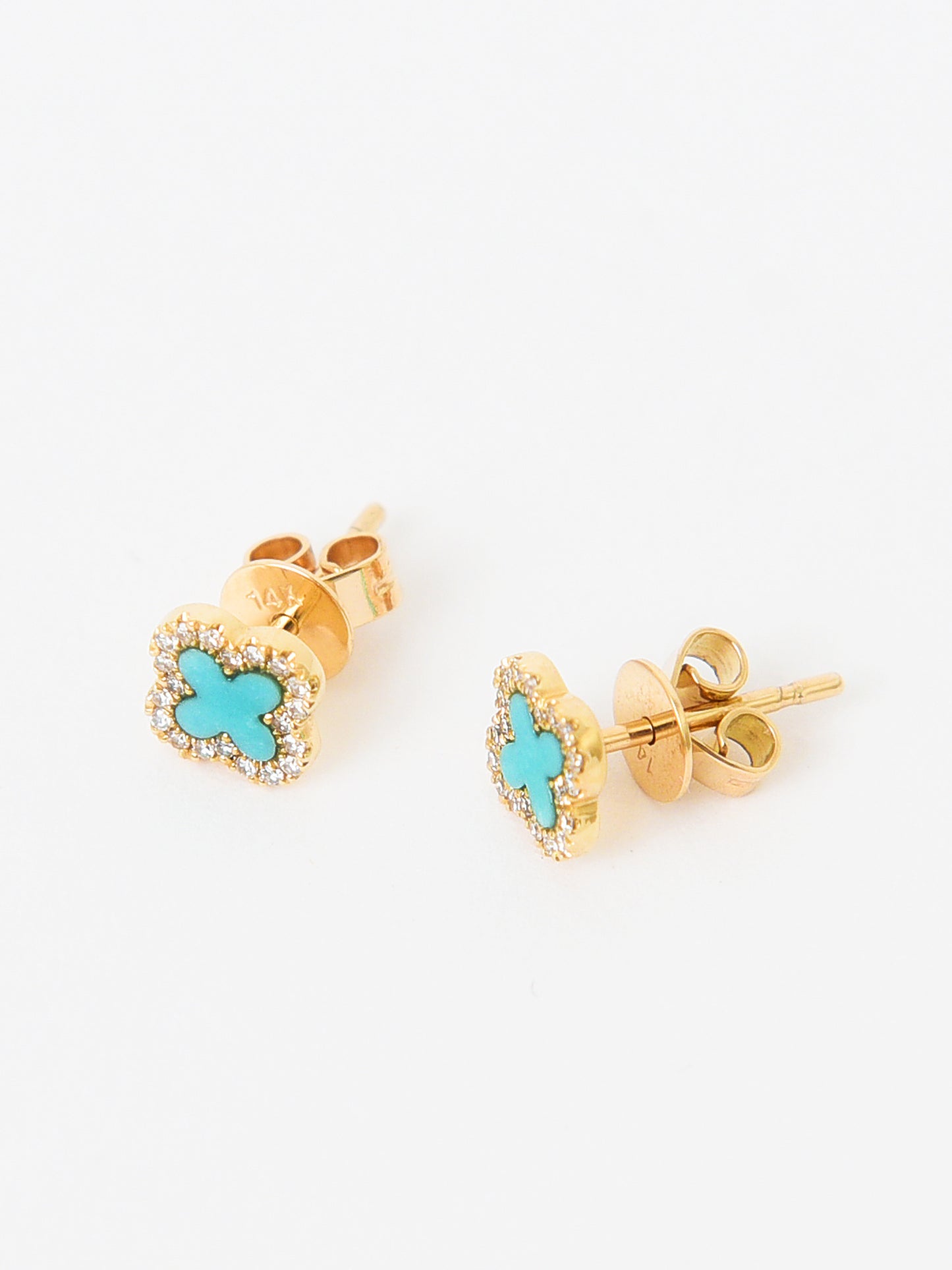 Francie B. Women's Turquoise Clover Stud Earrings
