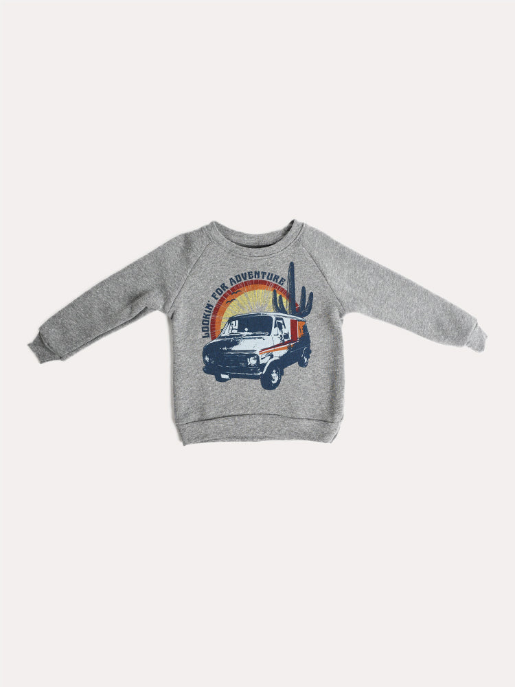 Tiny Whales Boys' Lookin' For Adventure Raglan Sweatshirt - Saint Bernard