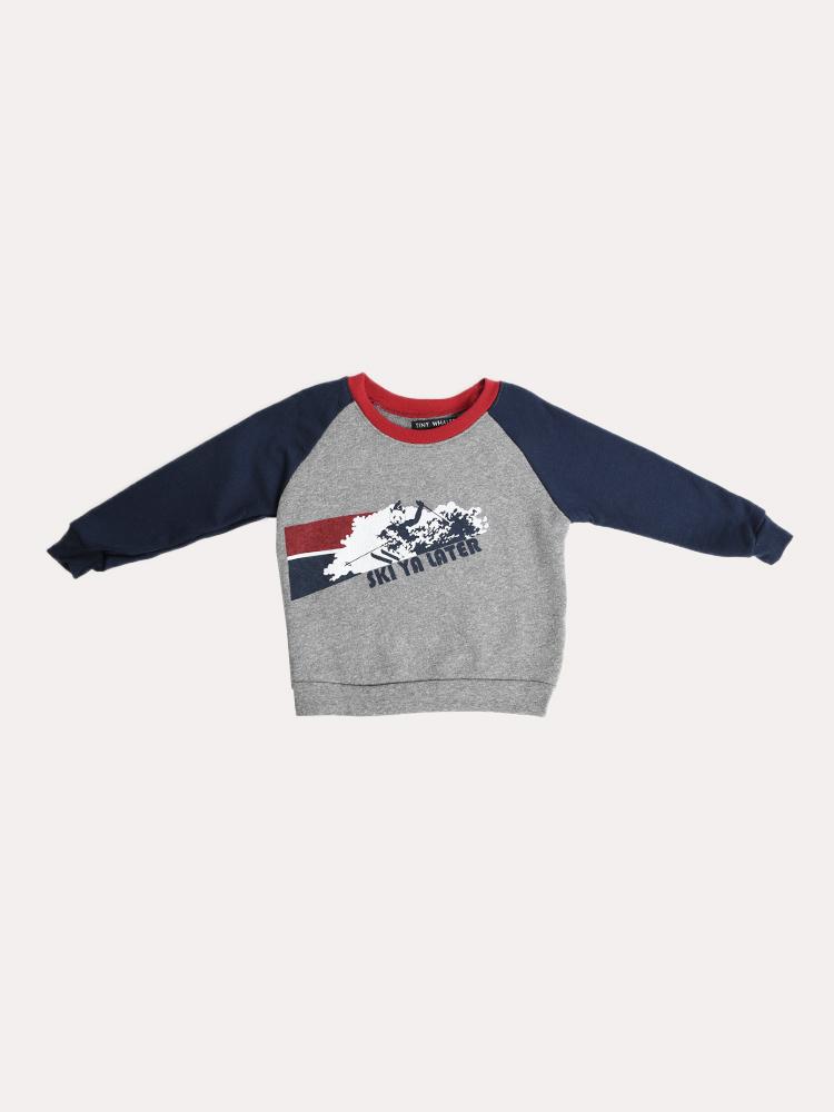 Little Whales Boys' Ski Ya Later Raglan Sweatshirt