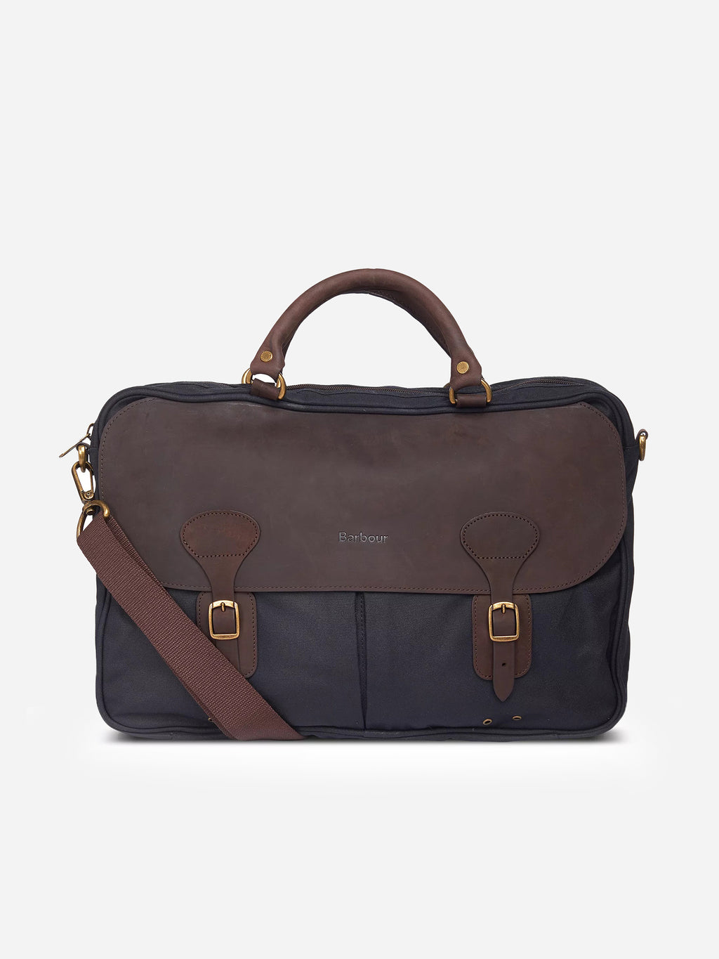 Barbour Waxed Cotton & Leather Briefcase - Saint Bernard