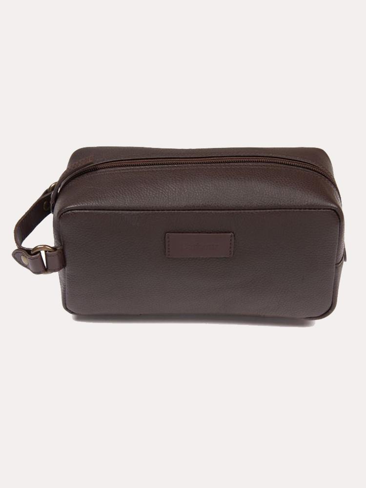 Barbour Leather Wash Bag - Saint Bernard