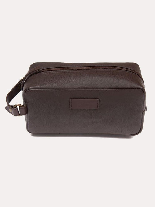 Barbour Leather Wash Bag