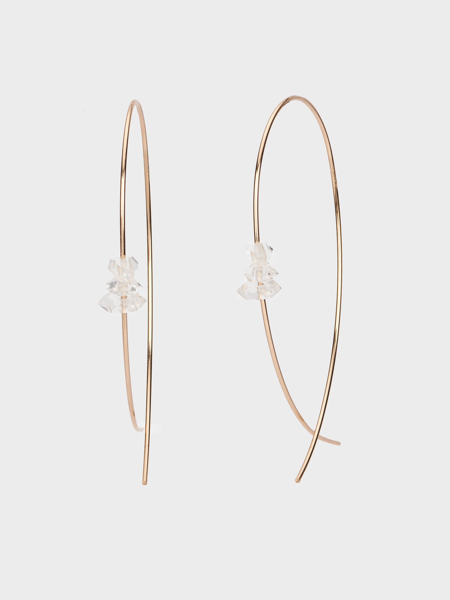 S. Bell Upside-Down Hoop With Herkimer Diamonds Earring - Saint Bernard