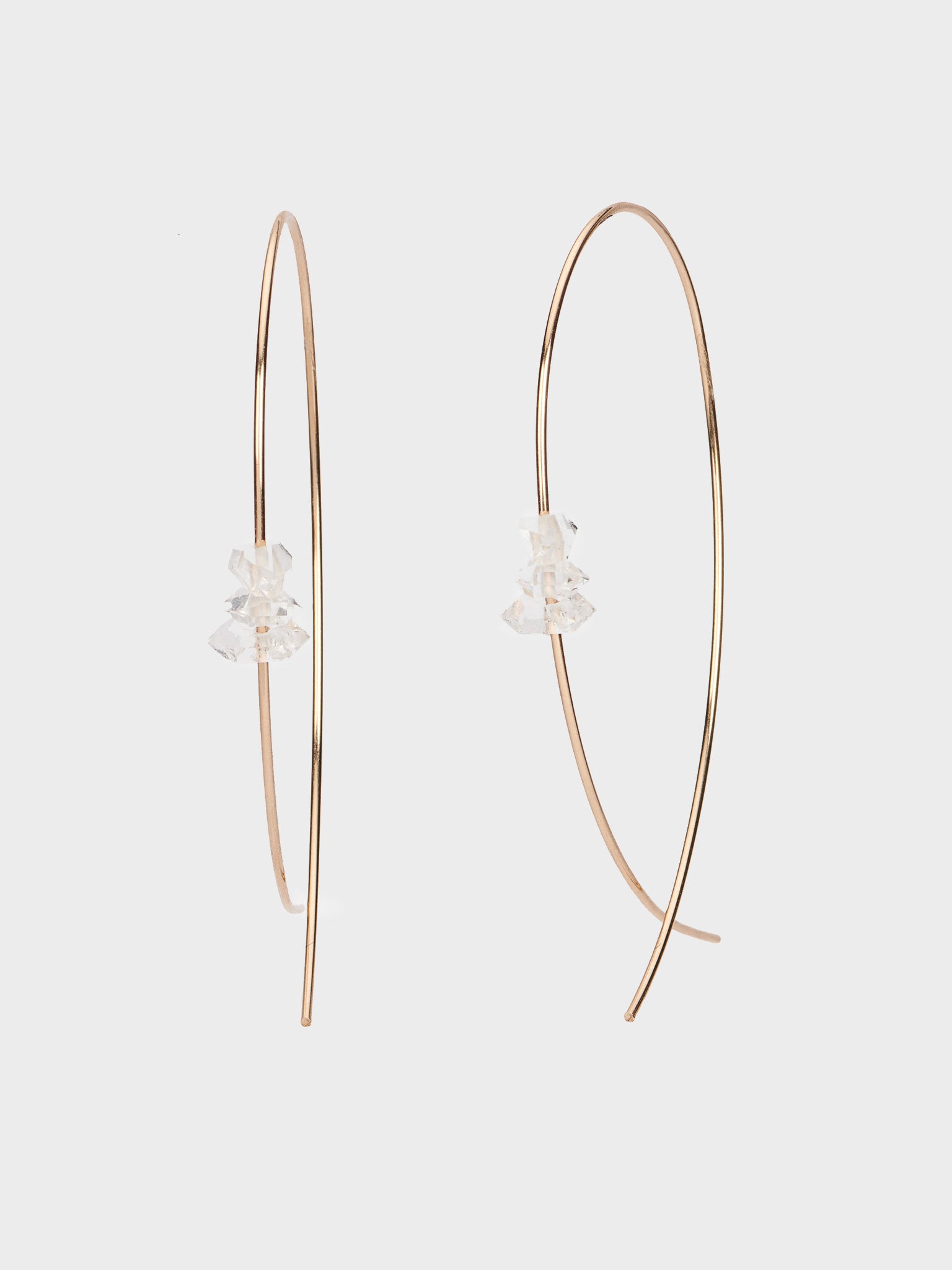 S. Bell Upside-Down Hoop With Herkimer Diamonds Earring - Saint Bernard