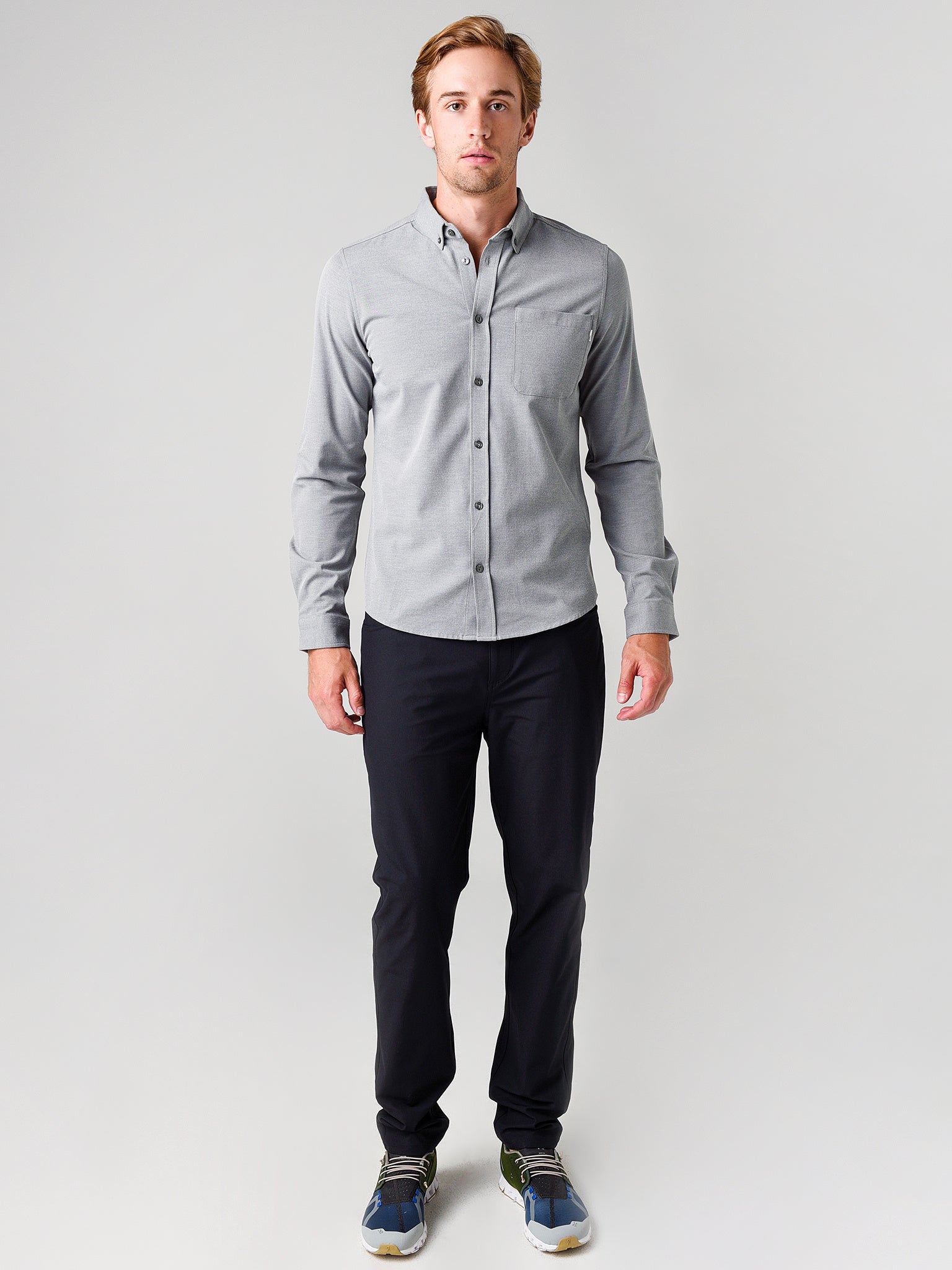 vuori dress shirt Vuori Men's Short Sleeve Bridge Button Down, Atmosphere Mini Stripe, XXL