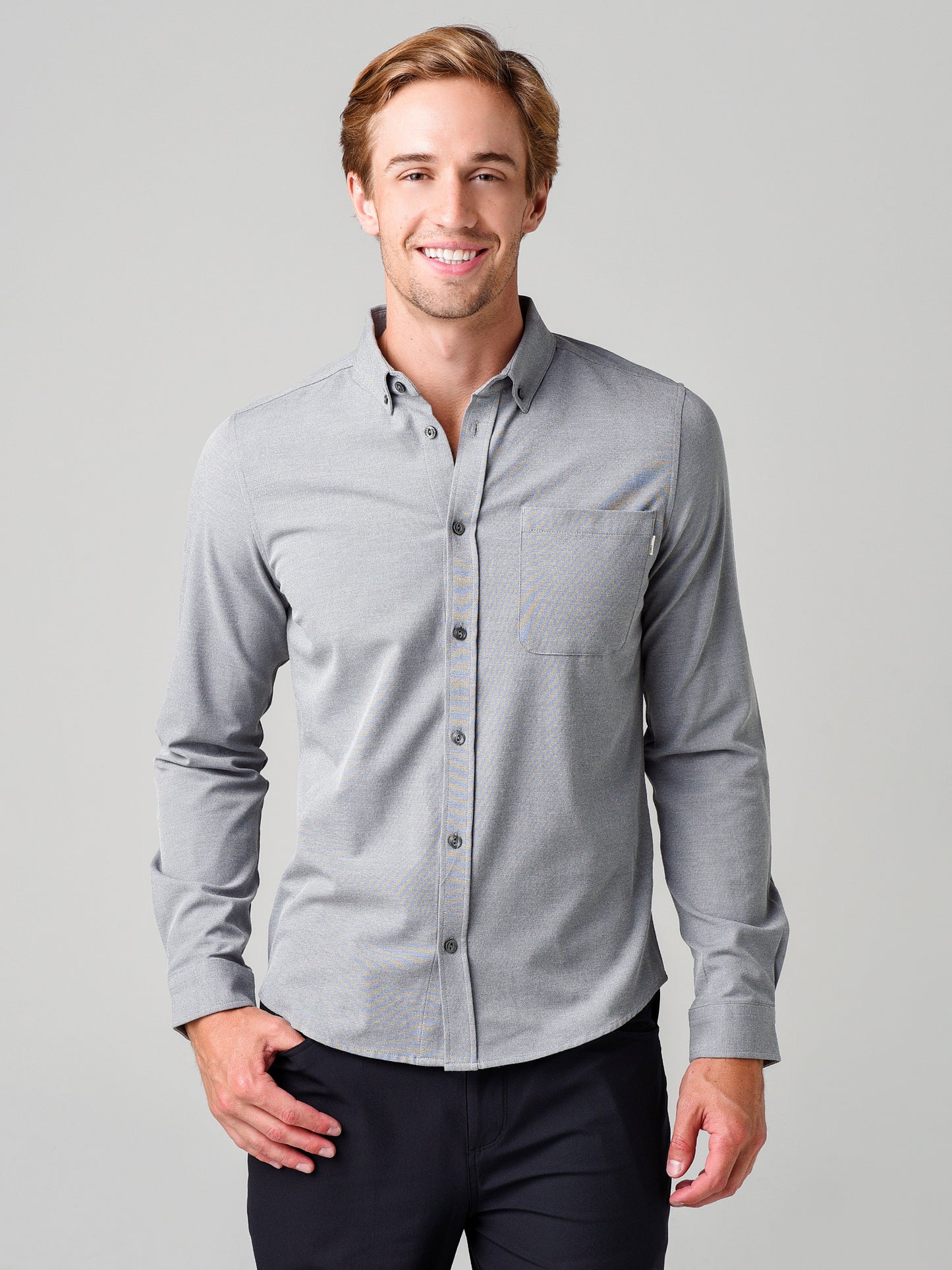 Vuori Men’s Bishop Long-Sleeve Button-Down Shirt - Saint Bernard