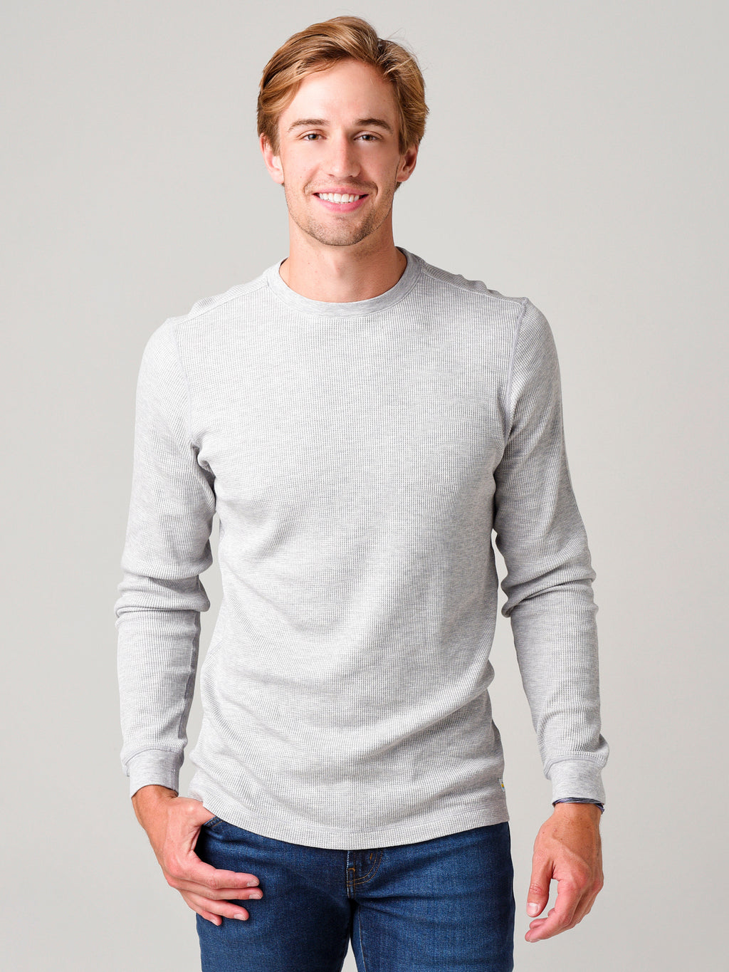 Vuori Men's Long-Sleeve Strato Waffle Crew - Saint Bernard