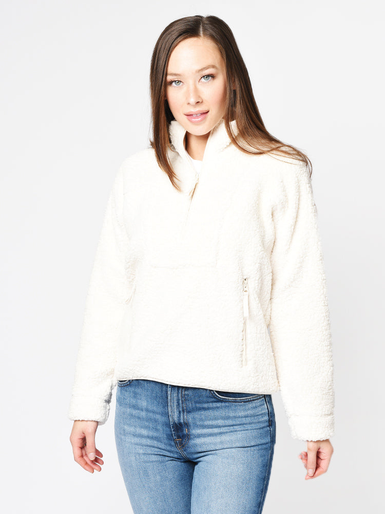 Vince Women's Texture Block Half Zip - Saint Bernard