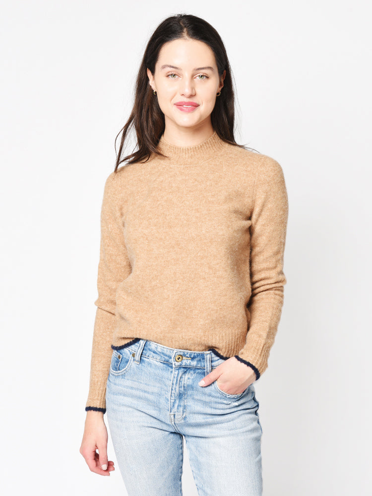 Vince Women’s Contrast Tip Pullover - Saint Bernard